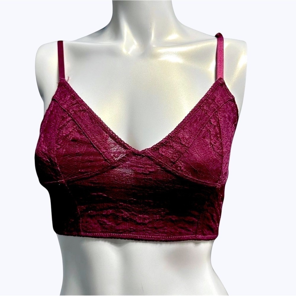 Intimately Free People Lace Bralette Size S Burgundy‎ Wine Boho Festival